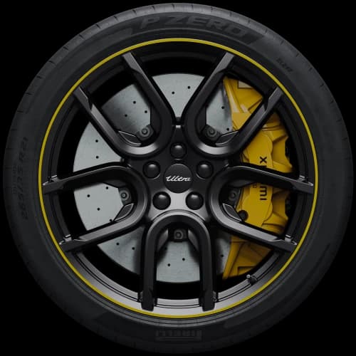 21" U-shape wheels, yellow contour ring