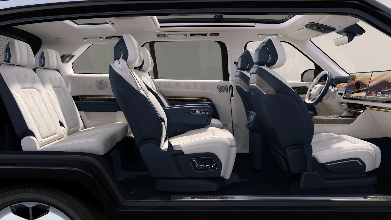 Three-Row, Six-Seat Layout, Theater-Style Cockpit